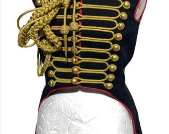 Women Ring master Hussar Black/red Waistcoat with back tails with shoulder Aiguillettes including in this sale