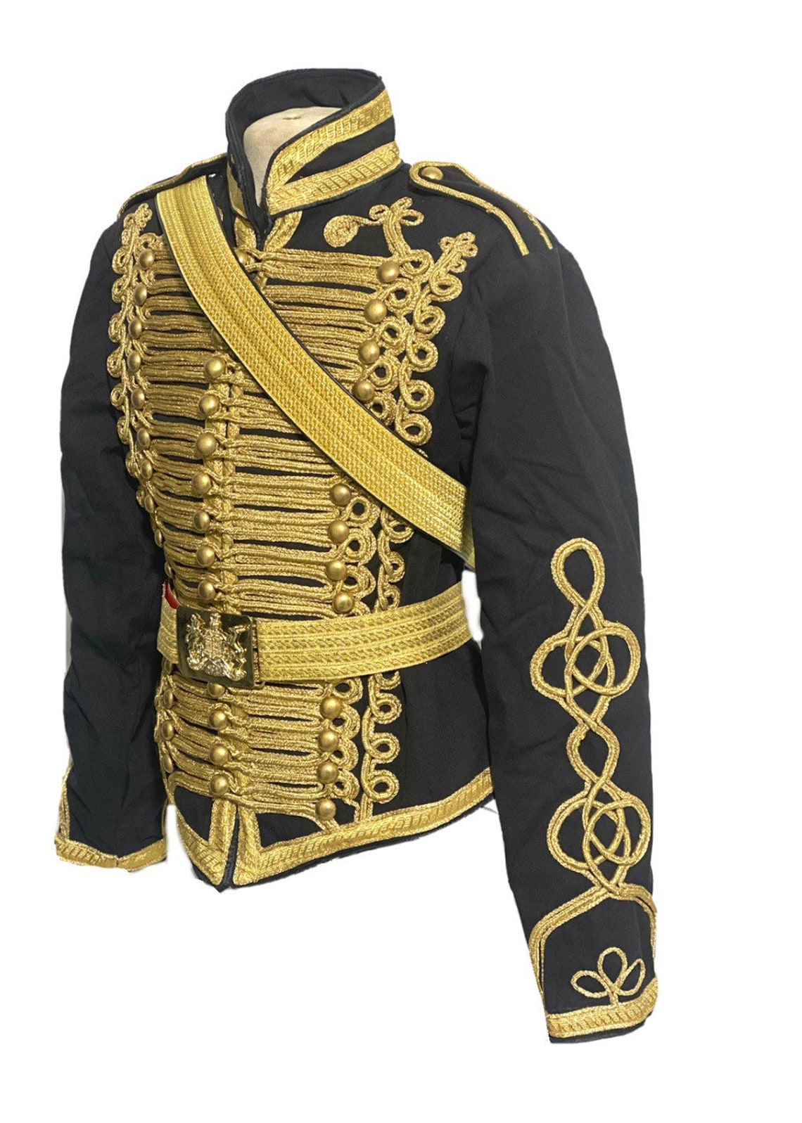 3 pcs mens Black Ceremonial Hussar Officers jacket with Gold Etsy