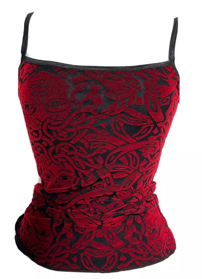 Raven gothic Red Medusa cami top size To fit bust 343638 image 2