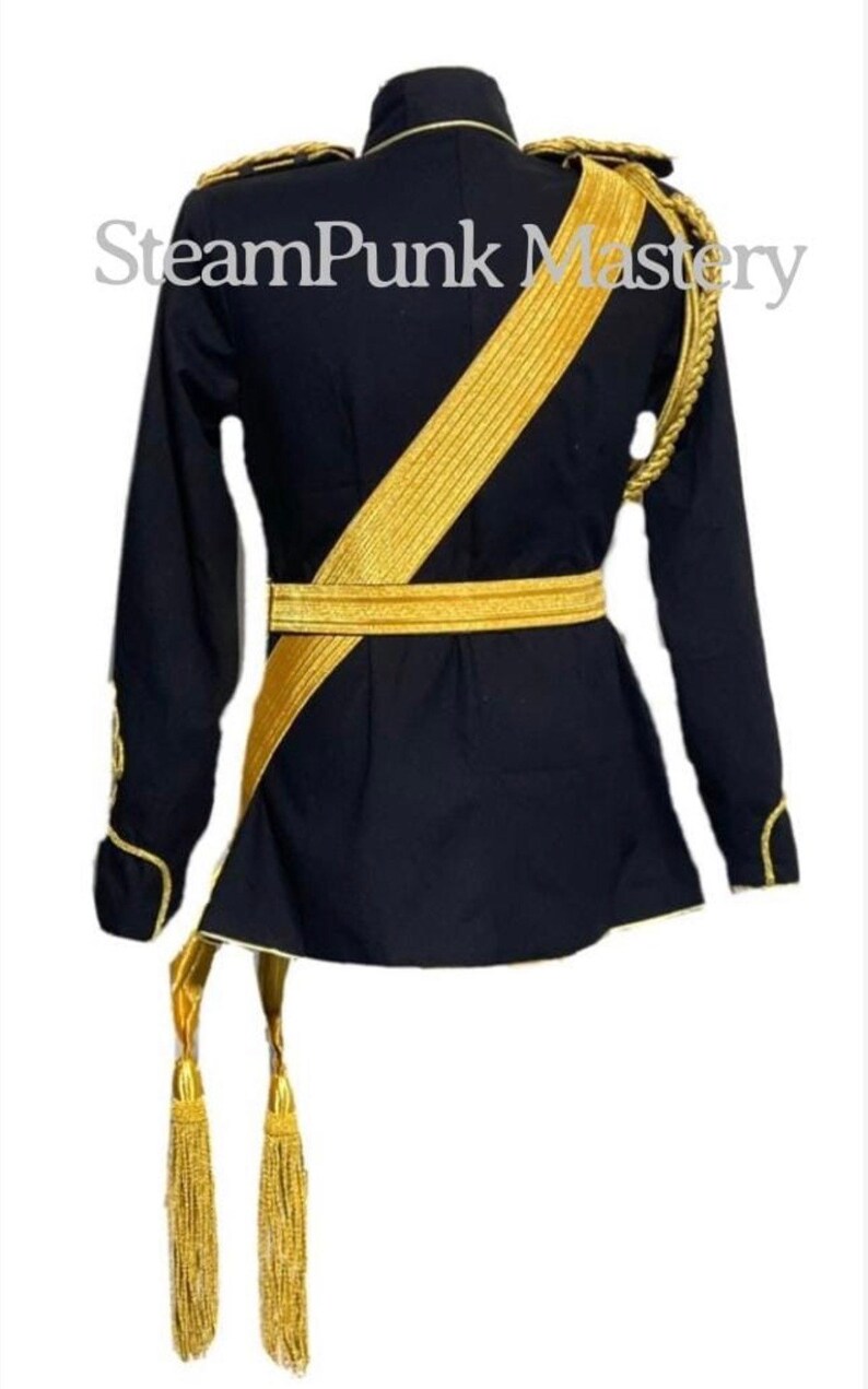 5 Pcs Black Hussar Officer Jacket With Shoulder Accessories Etsy