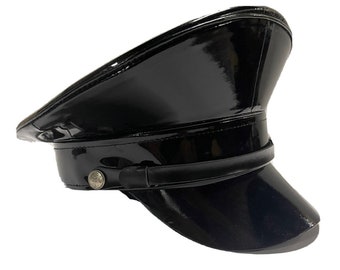 Punk industrial, Gorro militar gótico PVC negro 57,58,59cm