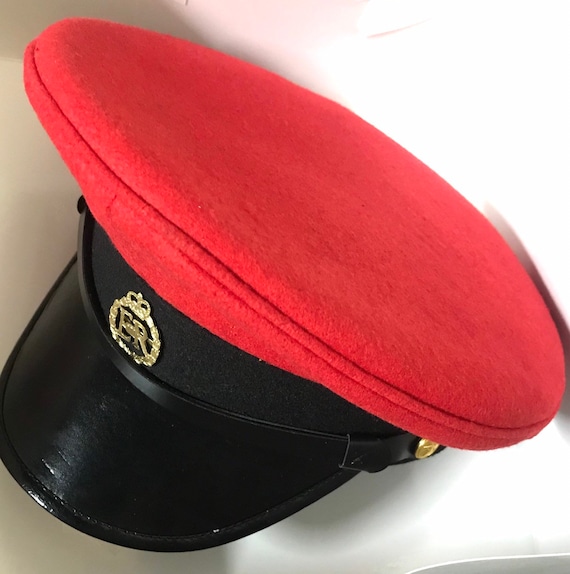 Red peaked military cap hotsell