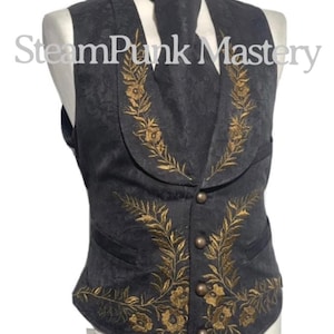 Historically inspired regency style antique hand embroidery waistcoat in size 38”