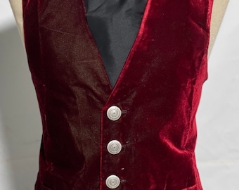 Samt Plusch-Plüsch Weste & Krawatten-Set: Gothic Mittelalter-Outfit, Brustumfang 100 cm