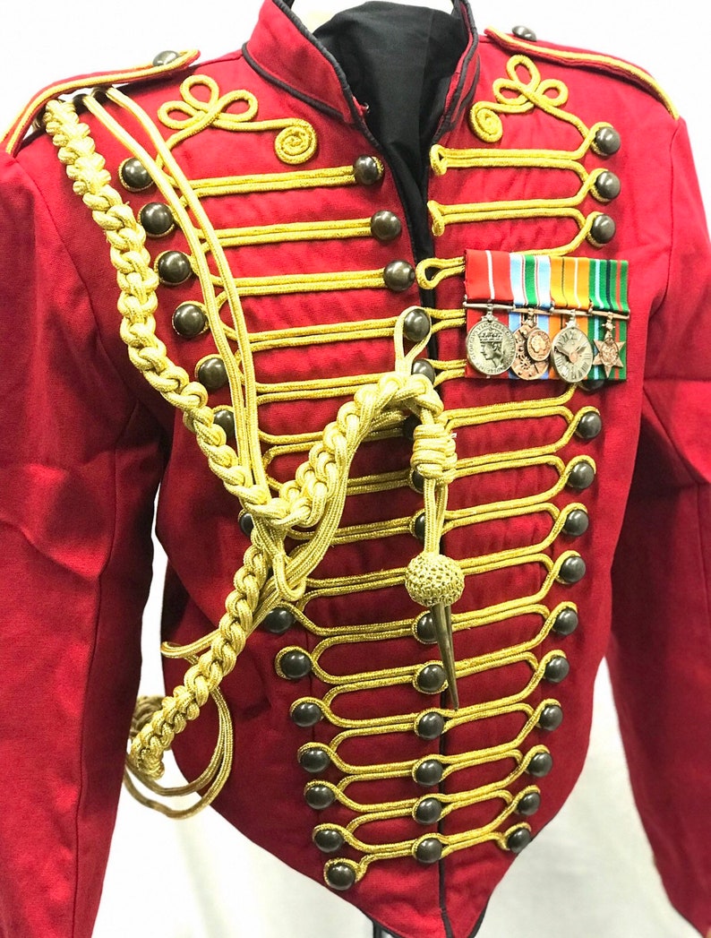 Men's Military Army Gold Braiding Hussar Officers Red Etsy