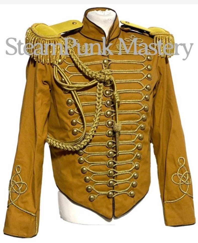 GENERAL Ceremonial Gold Braiding Hussar Jacket in 36, 42,44 46 Aiguillette ,7CM MetaL Fringes Gold Epaulettes, image 1