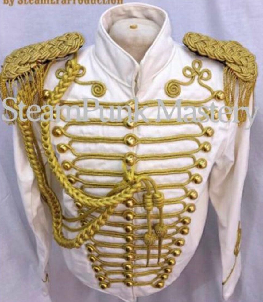 Men's Military Army Gold Braiding Hussar Officers White Etsy