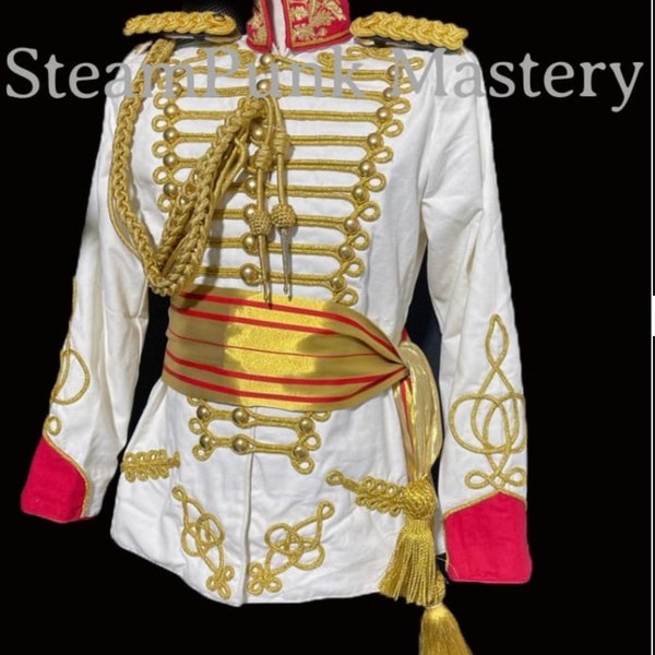 4pcs Prince Jacket with shoulder  accessories belt with Gold Sash size  to fit Chest 38”40”42”,44”46”,48”