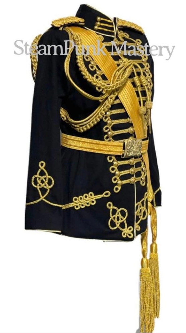 5 Pcs Black Hussar Officer Jacket With Shoulder Accessories Etsy