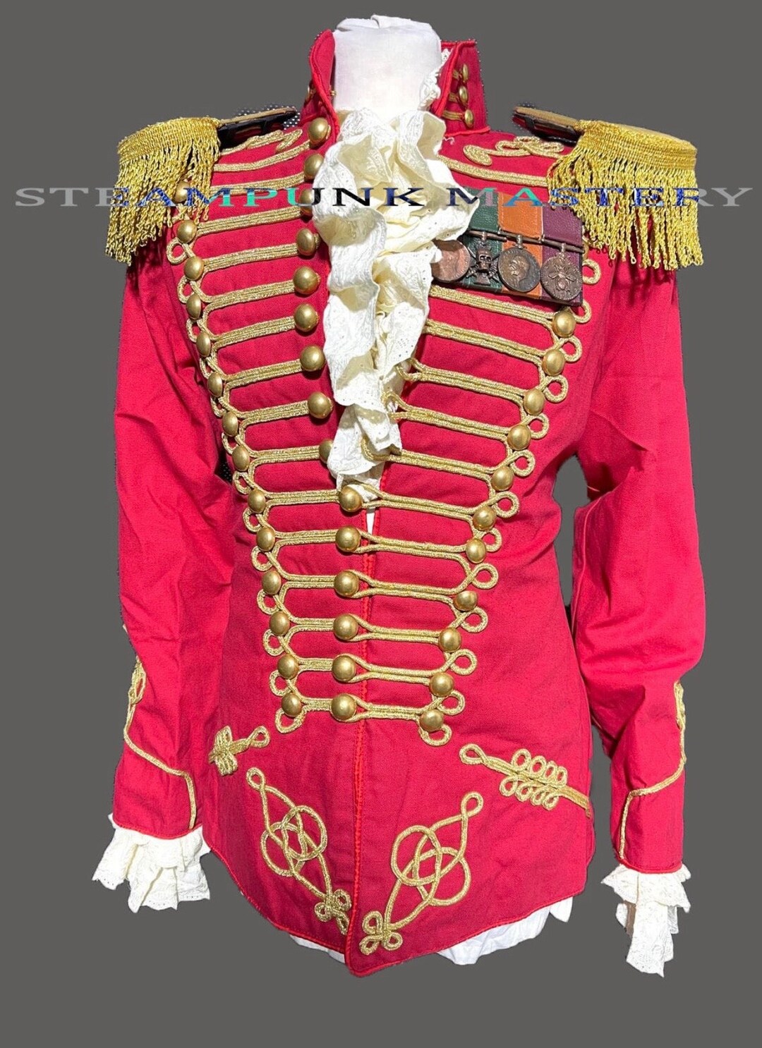 Army General Jumpsuit with Gold Fringe Shoulders main image 1
