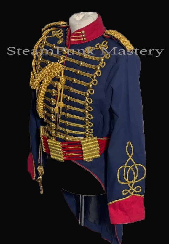 Hussar Tailcoat: Navy & Red Jacket with Gold Braid - Size 42-46