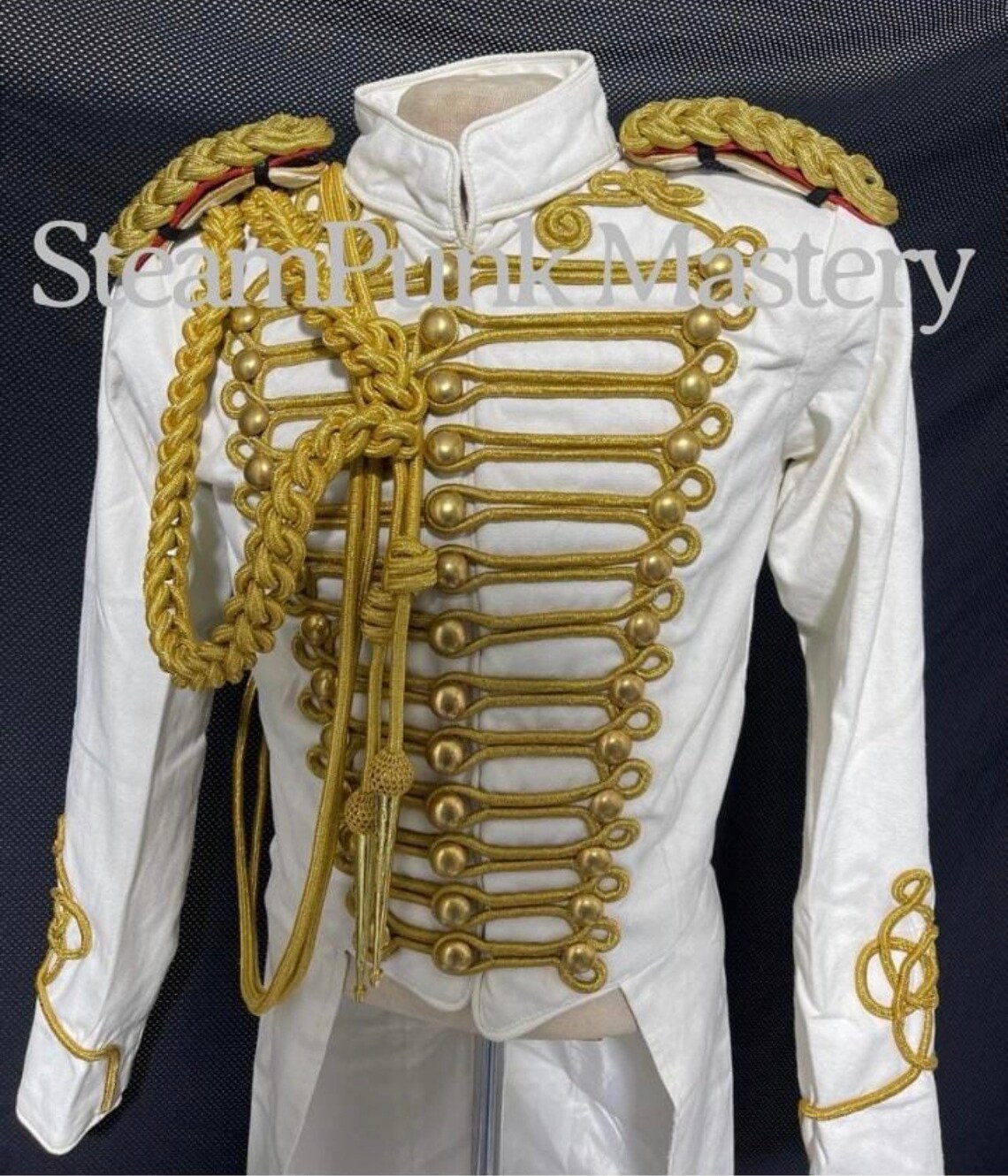 3pcs Hussar Natural White Tail Coat With Aiguillette & Etsy