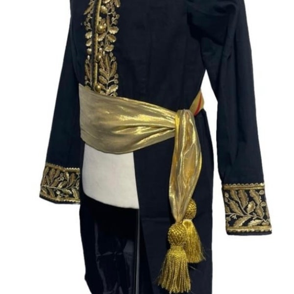 First Empire nepolenic uniform with collar and sleeves gold  oak leaves embroidered