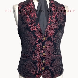 2 pcs luxurious  tapestry Waistcoat outfit  With black silk self  tie cravat to fit chest 40”