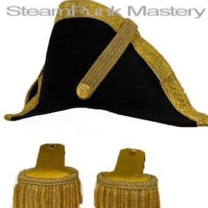 Admiral’ full dress Bicorn hat, Epaulettes Hat size 57,58,59,60cm