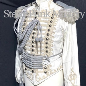 4pcs  ( jacket + 3accessories) men’s Ceremonial Hussar jacket  Aiguillette ,eppaulates , barrel Sash in chest size  38”40”42” 44” 46”