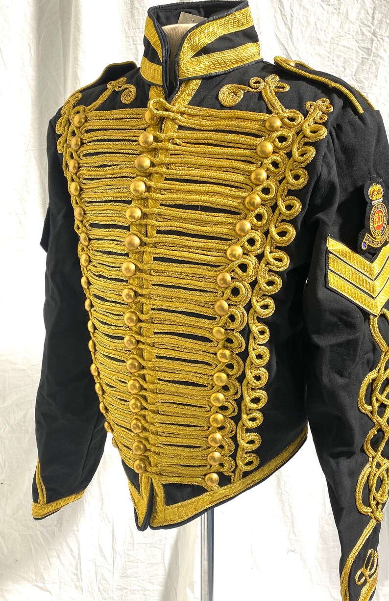 3 pcs Men's Ceremonial Gold Braiding Hussar Jacket Black Etsy