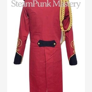 3pcs Hussar Red/black Tail coat with Aiguillette & Eppaulates in chest to fit size 32,34 36 ,38 40 ,42,44 image 6