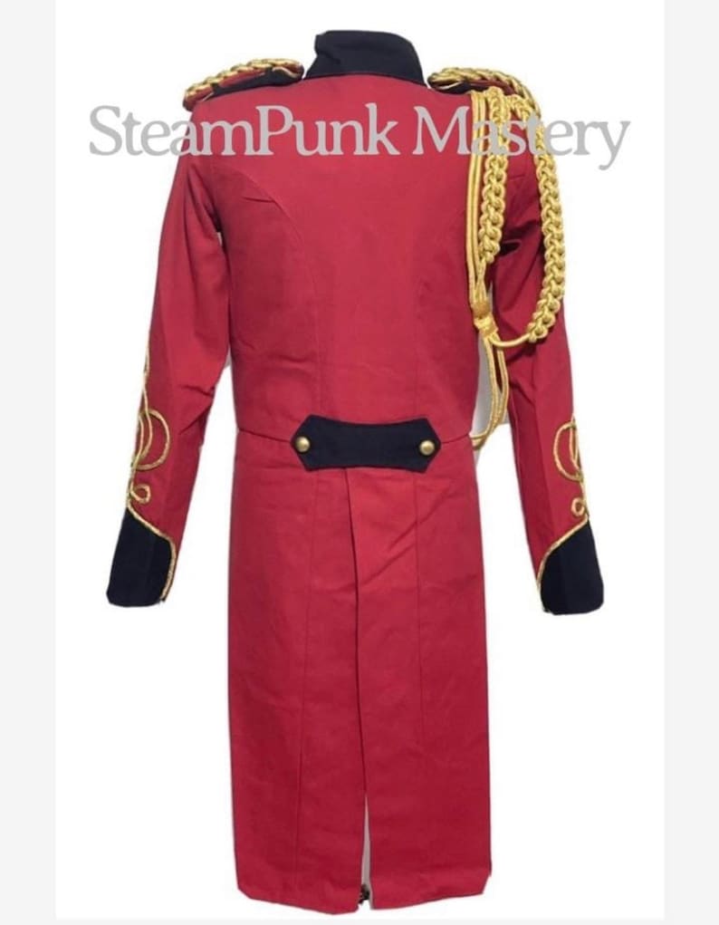 3pcs Hussar Red/black Tail coat with Aiguillette & Eppaulates in chest to fit size 32,34 36 ,38 40 ,42,44 image 6