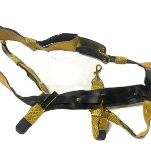 gold bullion braids sword belt with brass buckle with genuine leather backing and brass hooks and studs