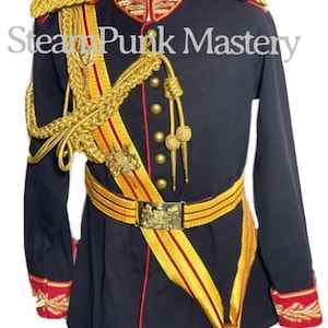 Royal ceremonial officer Jacket with shoulder  accessories belt and Royal pattern Sash