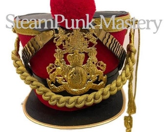 Red Hussar general Helmet with Gold Bullion Details in sizes 56,57,58,59,60,61cm