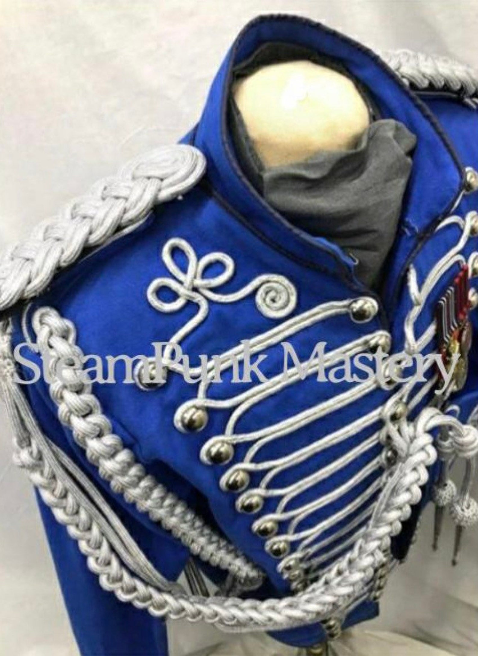 Men's Military 5 pcs Hussar Officer jacket in Royal blue Etsy