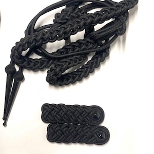 Punk Gothic Svarta Aiguillette och Epauletter