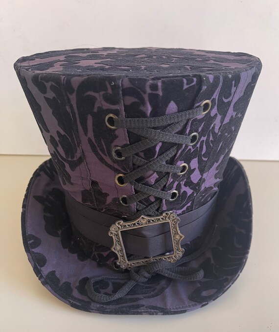 Deep Purple/black Hand Made Top Hat in 