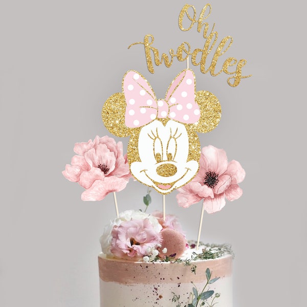 MINNIE MOUSE CENTERPIECES, Minnie Mouse Cake Toppers, Twodles Mouse Cake Centerpiece, Minnie Mouse Props, Printable Digital Download