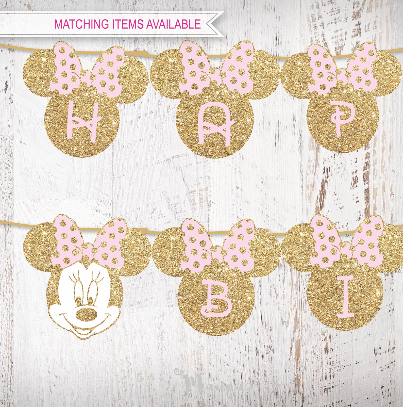 Minnie Mouse Wall Banner Minnie Mouse Birthday Banner - Etsy