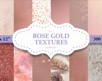 ROSE GOLD digital paper, rose gold glitter foil paper, scrapbook rose paper, texture rose gold, background rose gold glitter texture