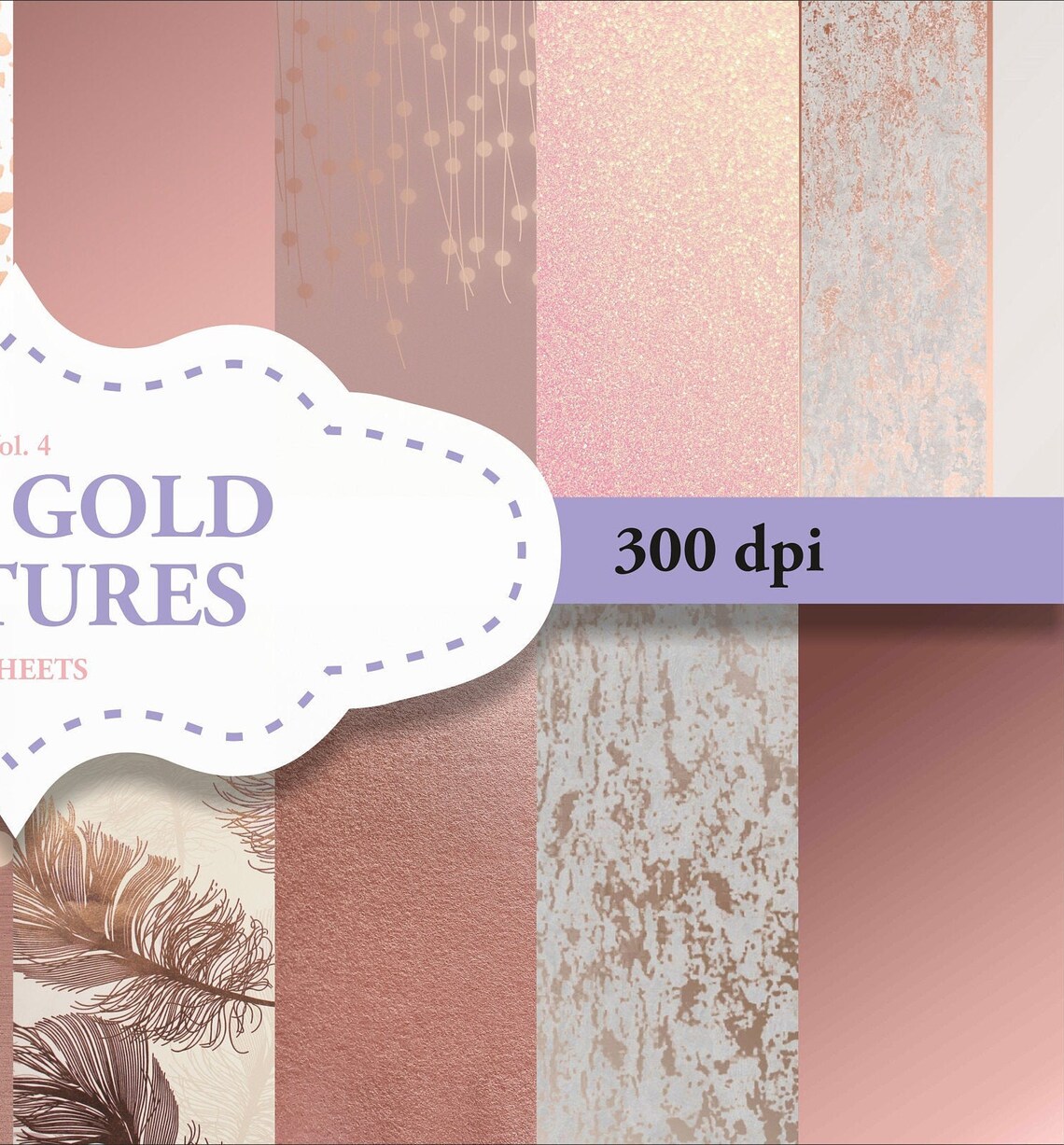 ROSE GOLD Digital Paper Rose Gold Glitter Foil Paper Etsy