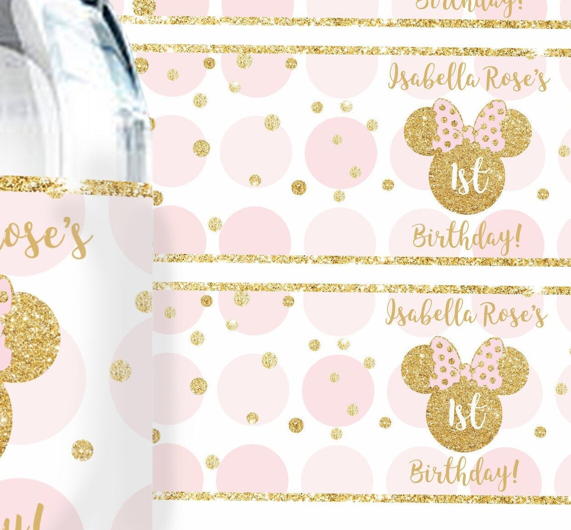 Minnie Mouse Water Bottle Labels Template