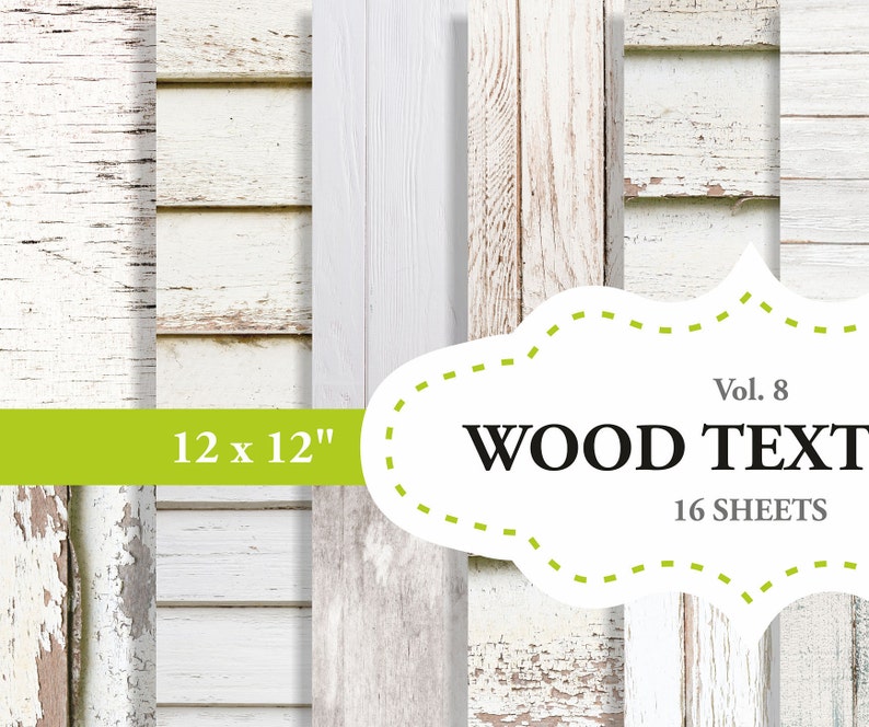 WHITE WOOD TEXTURE Paper Rustic Wood Digital Paper Scrapbook Etsy