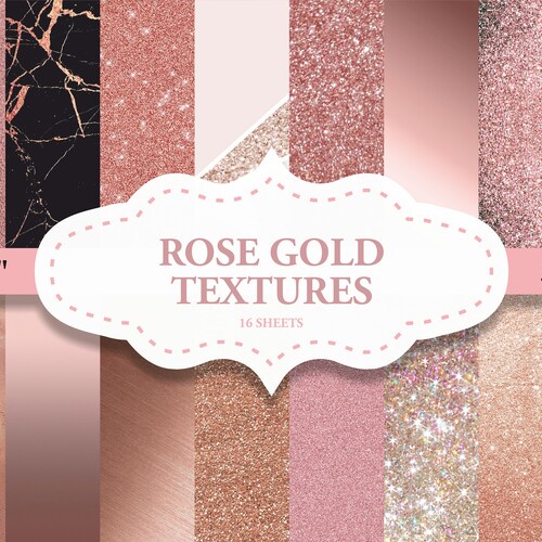 ROSE GOLD Digital Paper Rose Gold Glitter Foil Paper Etsy