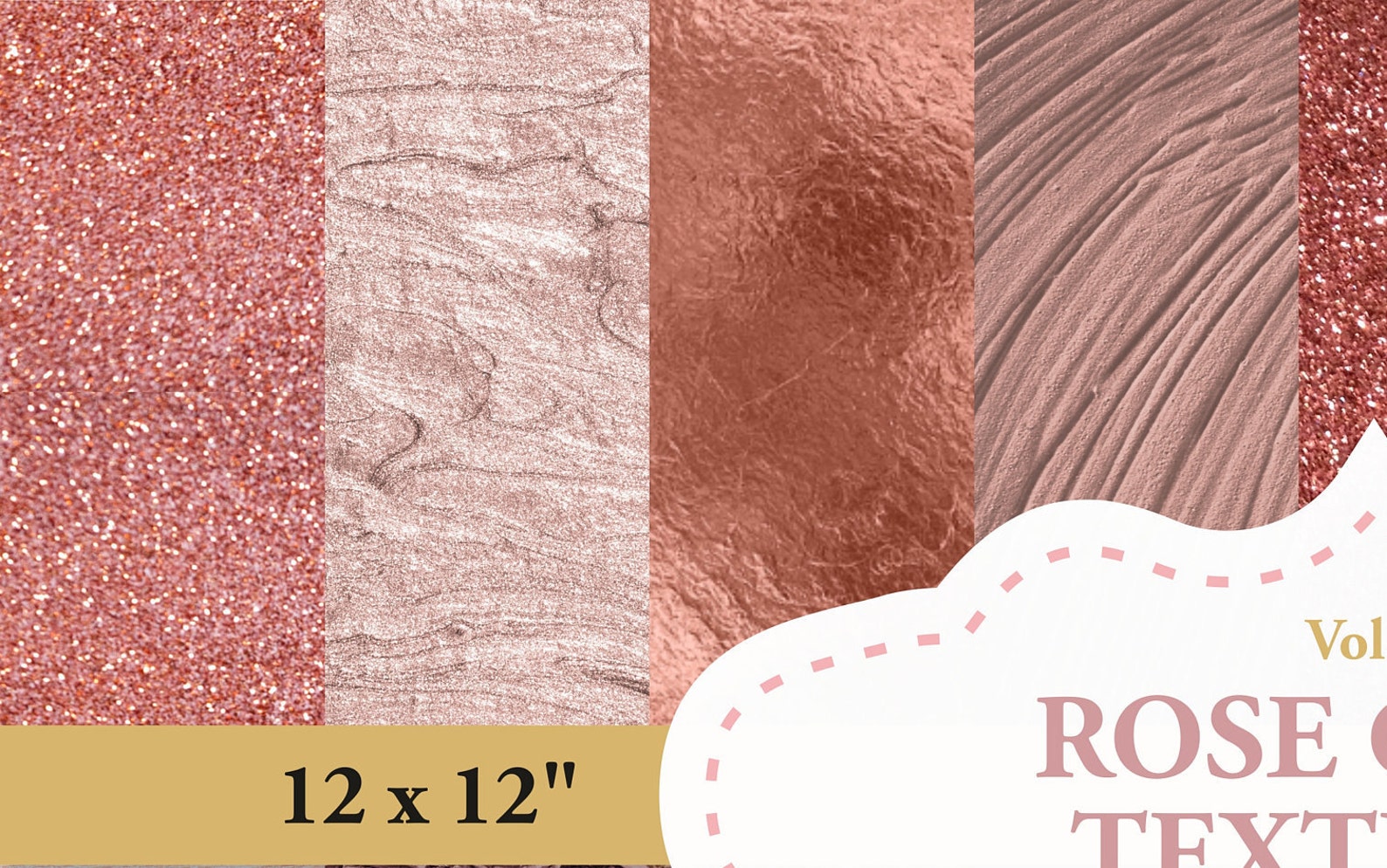 ROSE GOLD Digital Paper Rose Gold Glitter Foil Paper Etsy