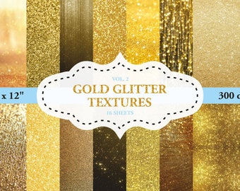 GOLD GLITTER digital paper, gold foil, scrapbook paper, texture metallic digital paper, gold glitter paper texture background, antique gold