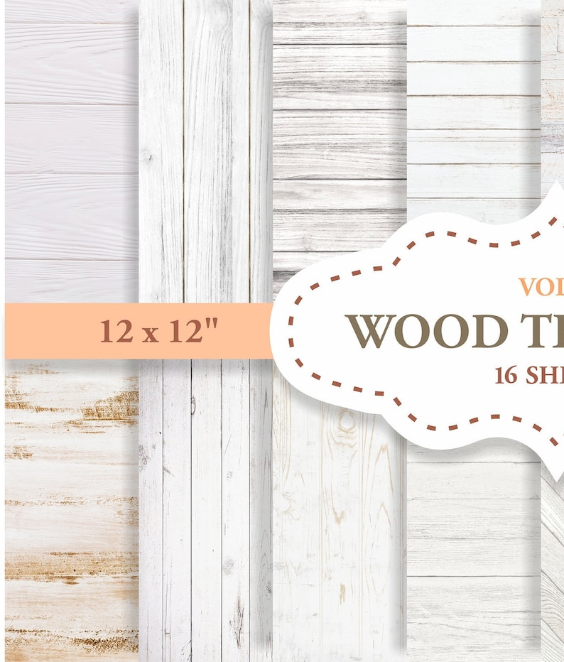 WHITE WOOD TEXTURE Digital Paper Rustic Wood Paper Scrapbook Etsy