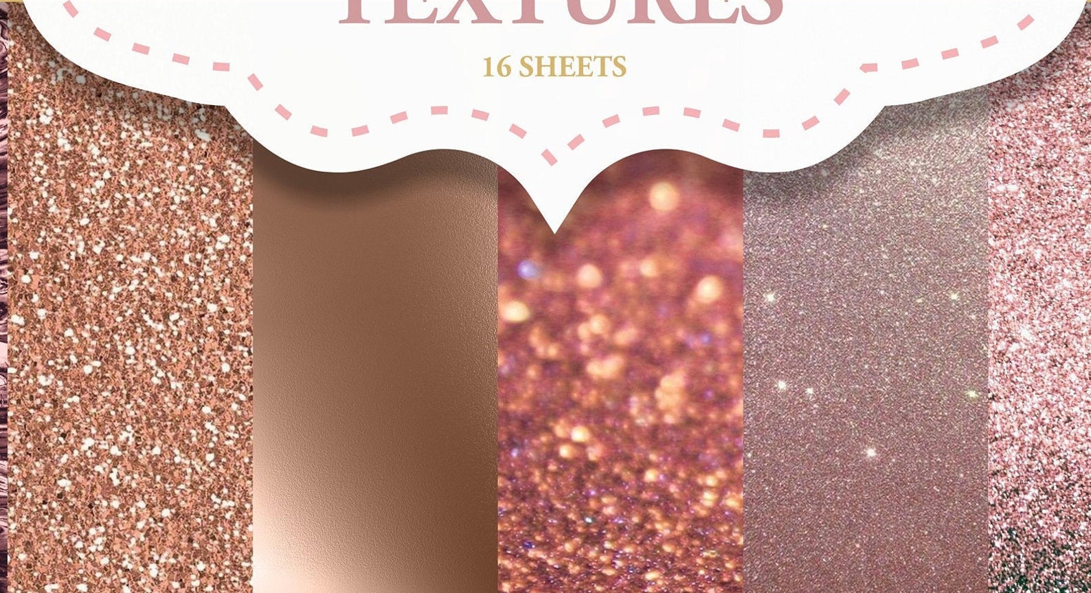 ROSE GOLD Digital Paper Rose Gold Glitter Foil Paper Etsy