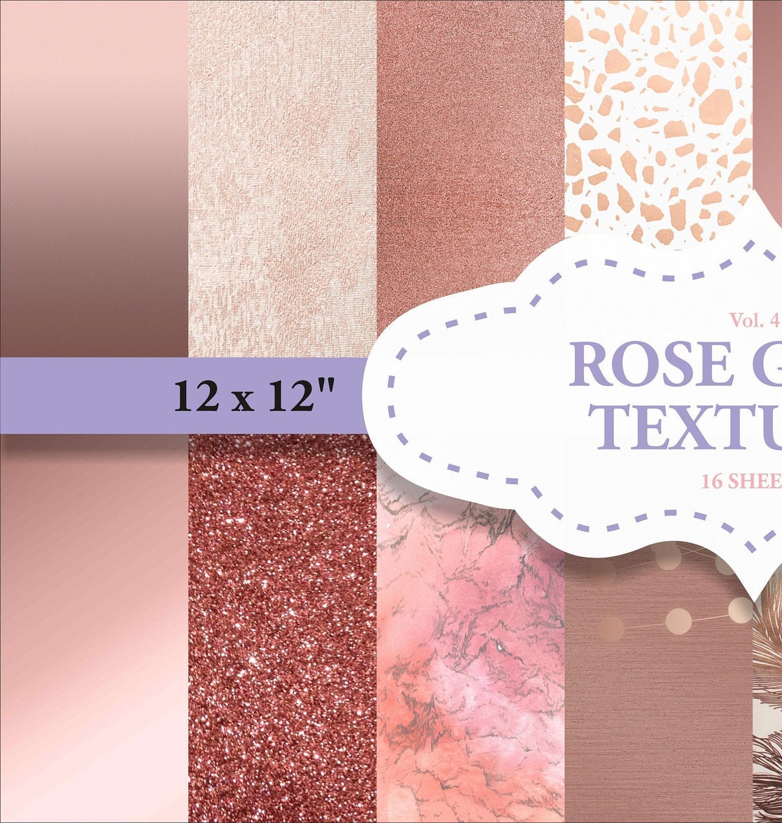 ROSE GOLD Digital Paper Rose Gold Glitter Foil Paper Etsy