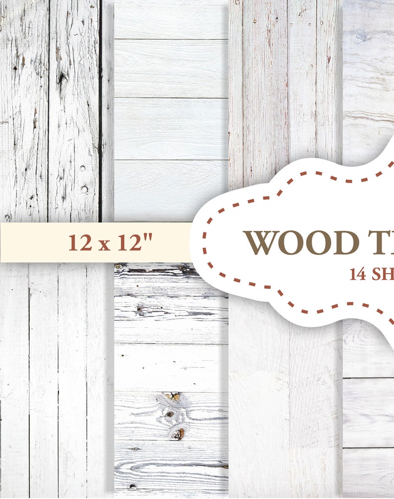 WHITE WOOD TEXTURE Digital Paper Rustic Wood Paper Scrapbook Etsy