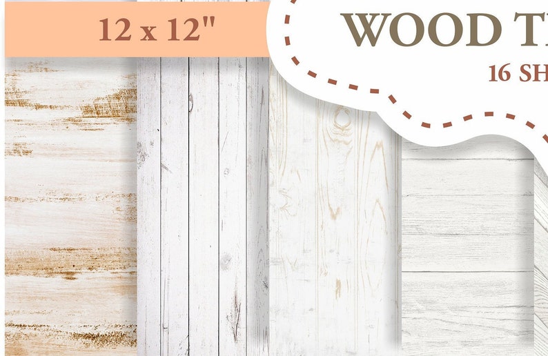 WHITE WOOD TEXTURE Digital Paper Rustic Wood Paper Scrapbook Etsy