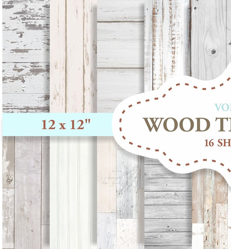 WHITE WOOD TEXTURE Digital Paper Rustic Wood Paper Scrapbook Etsy