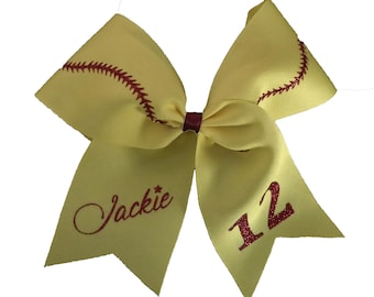 Custom Softball Cheer Style Hair Bows