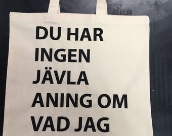Tygpåse svart tryck