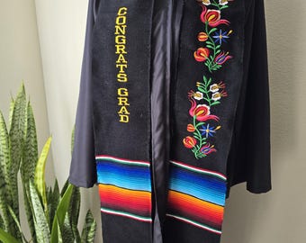 Blumen-Abschluss-Schärpe, Blumen-Sarape-Abschluss-Band, Klasse von 2025 Abschluss Swag