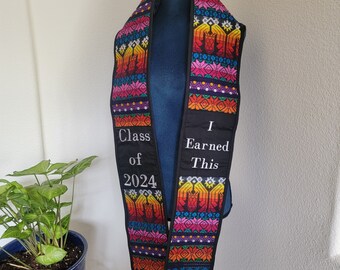 NOT CUSTOMIZABLE, Guatemalan Sash, Central American Sash, Latin Class of 2024 Sash, I Earn This Latin Graduation Sash