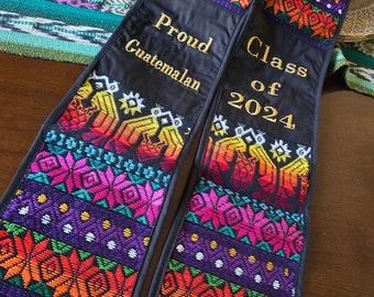 NOT CUSTOMIZABLE -  Proud Guatemalan Graduation Sash, Central American Sash, Guatemalan Graduation Stole, Class of 2024 Chapin Gradute