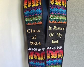 NOT CUSTOMIZABLE - In Memory of my Dad Graduation Sash, Central American Sash, For my Dad Graduation Sash, Class of 2024 Swag